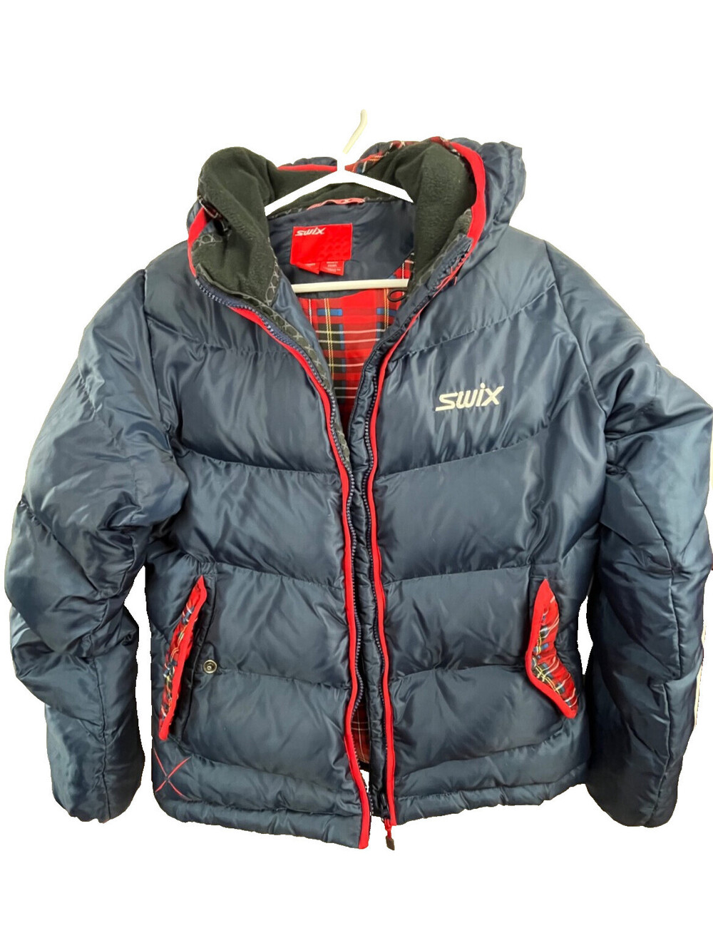 Swix Women’s Down Ski Puffer Jacket Nordic Cross Country Hooded Hip Length M